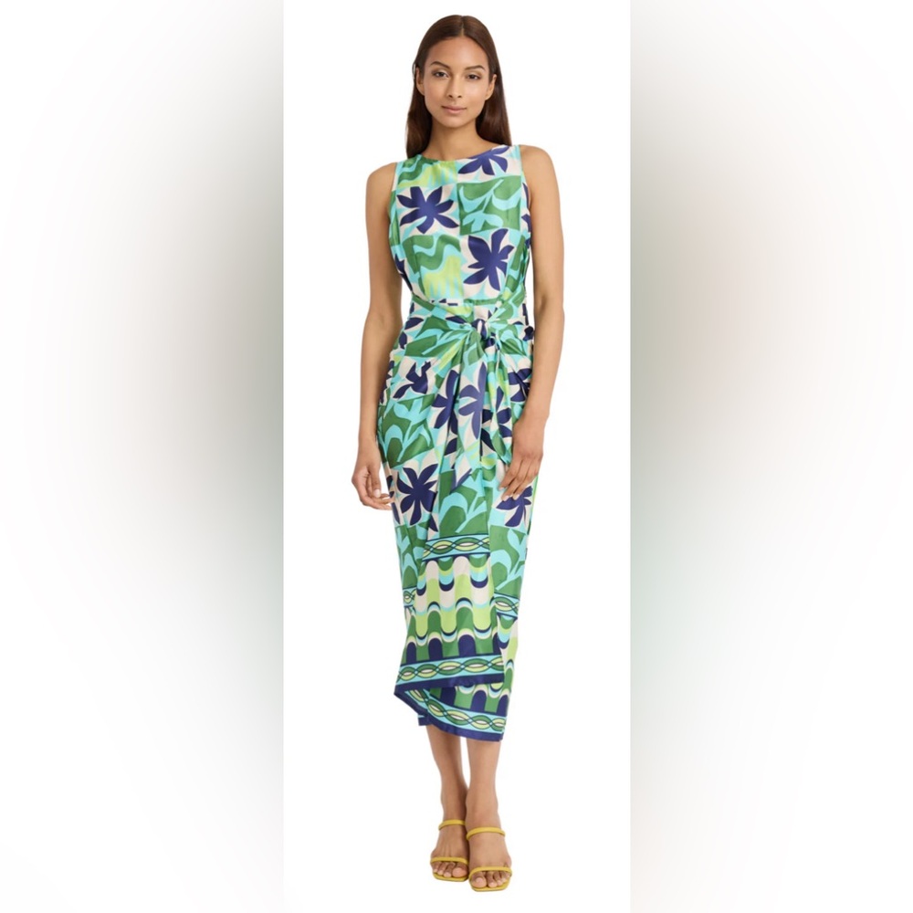 Donna Morgan Sleeveless Midi Dress With Knot Waist